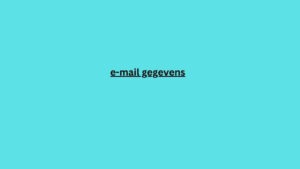 e-mail gegevens