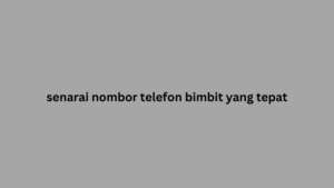 senarai nombor telefon bimbit yang tepat 