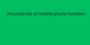 accurate list of mobile phone numbers 