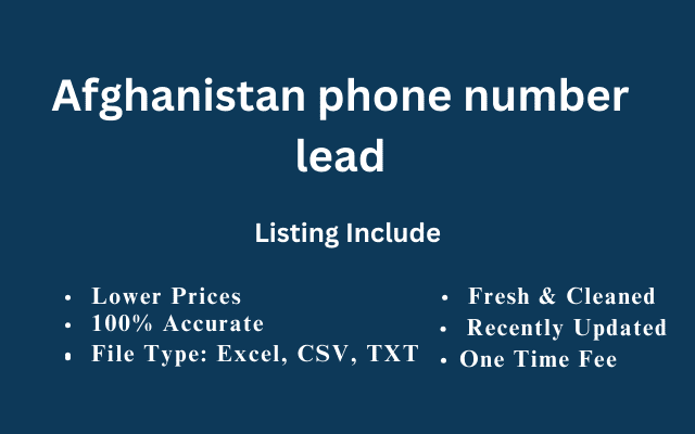 Afghanistan phone number lead