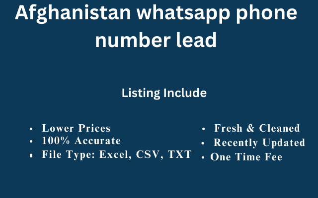 Afghanistan whatsapp phone number lead