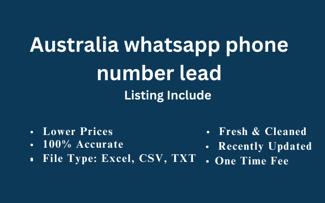 Australia whatsapp phone number lead