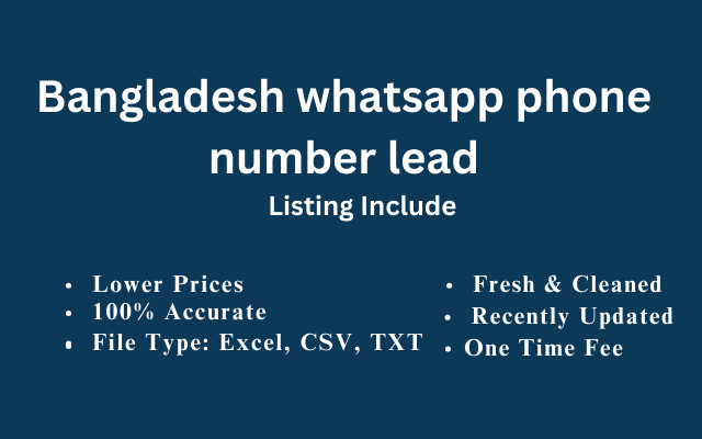 Bangladesh whatsapp phone number lead