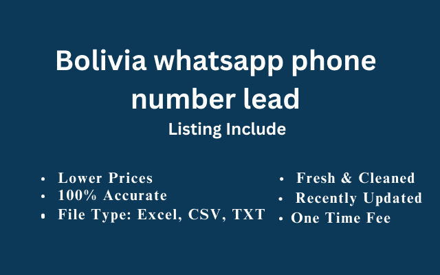 Bolivia whatsapp phone number lead