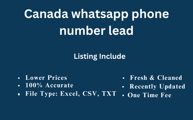 Canada whatsapp phone number lead