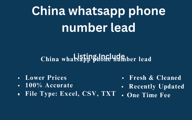 China whatsapp phone number lead