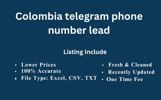 Colombia telegram phone number lead