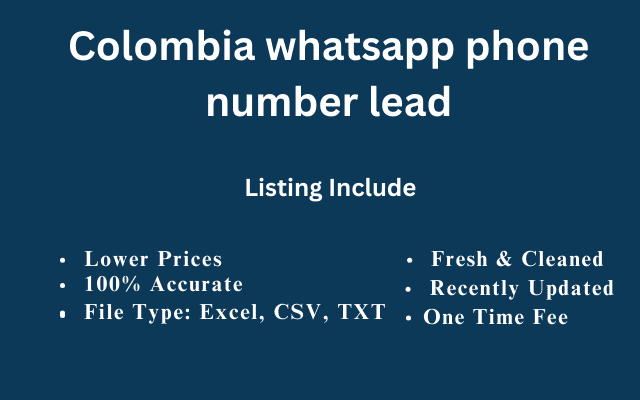 Colombia whatsapp phone number lead