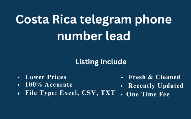 Costa Rica telegram phone number lead