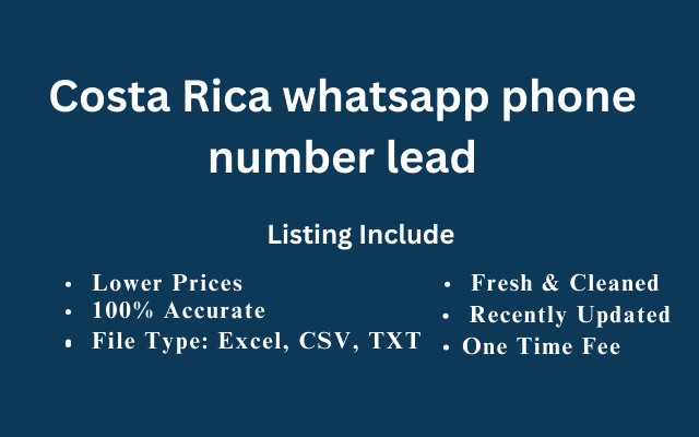 Costa Rica whatsapp phone number lead