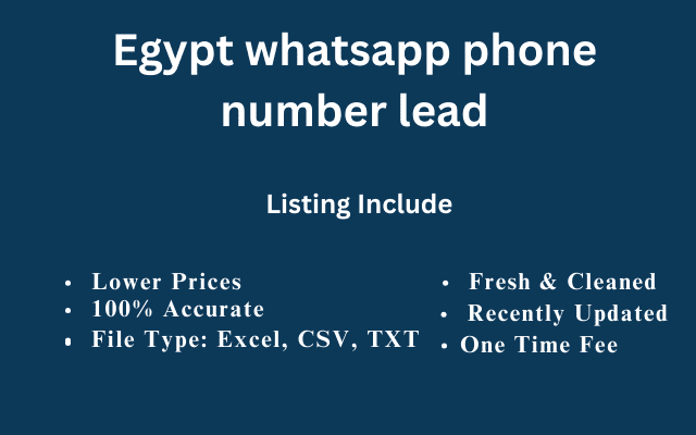 Egypt whatsapp phone number lead