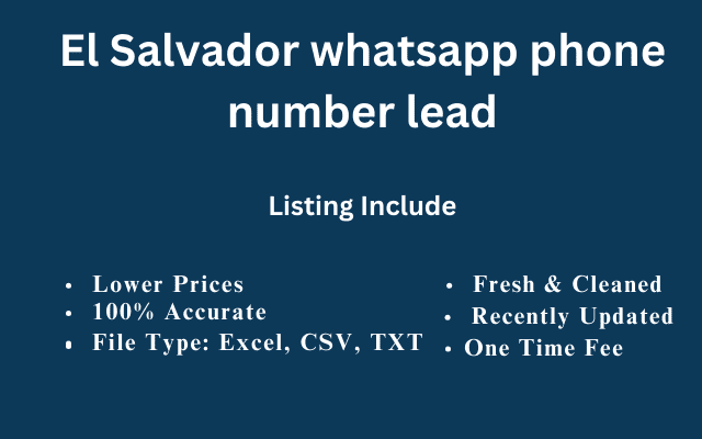 El Salvador whatsapp phone number lead