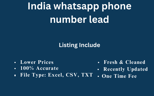 India whatsapp phone number lead