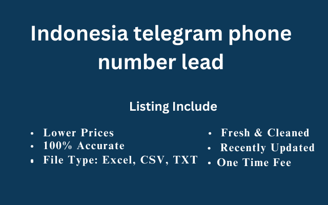 Indonesia telegram phone number lead