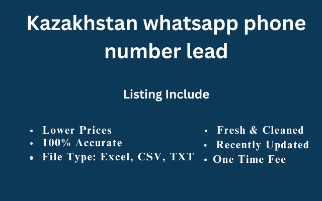 Kazakhstan whatsapp phone number lead