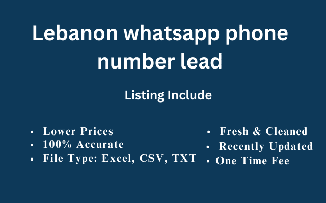 Lebanon whatsapp phone number lead