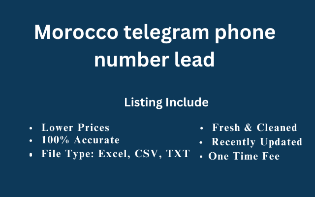 Morocco telegram phone number lead