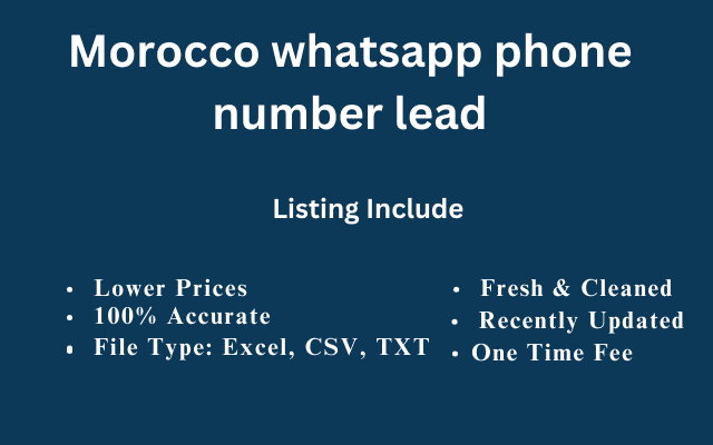 Morocco whatsapp phone number lead