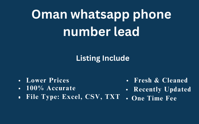 Oman whatsapp phone number lead