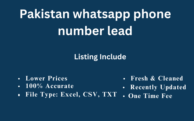 Pakistan whatsapp phone number lead