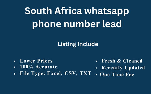 South Africa whatsapp phone number lead