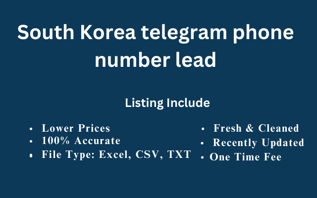 South Korea telegram phone number lead