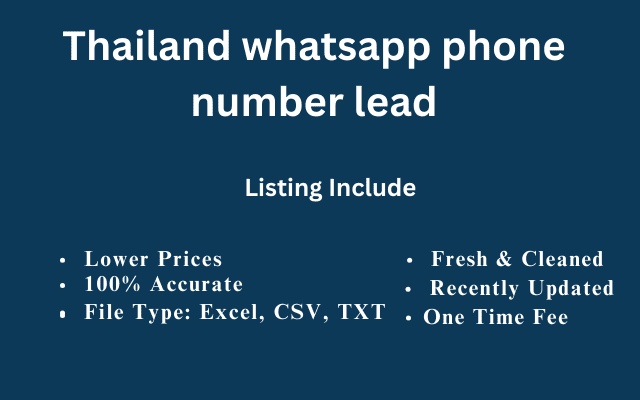 Thailand whatsapp phone number lead