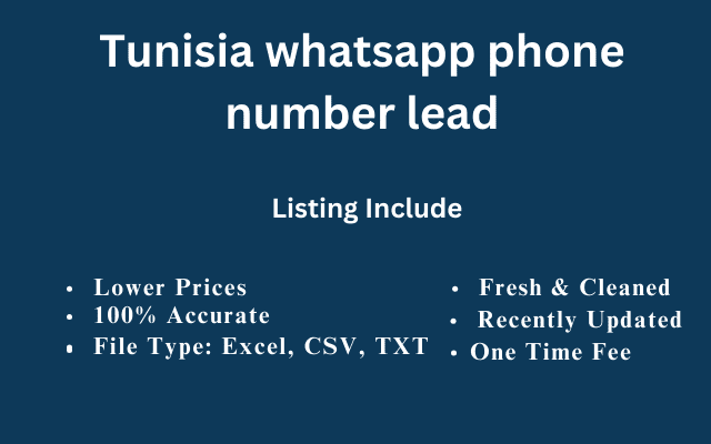 Tunisia whatsapp phone number lead