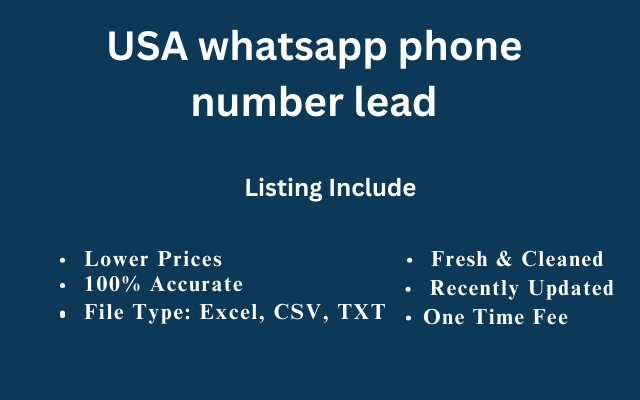 USA whatsapp phone number lead