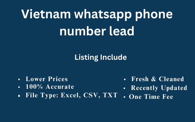 Vietnam whatsapp phone number lead